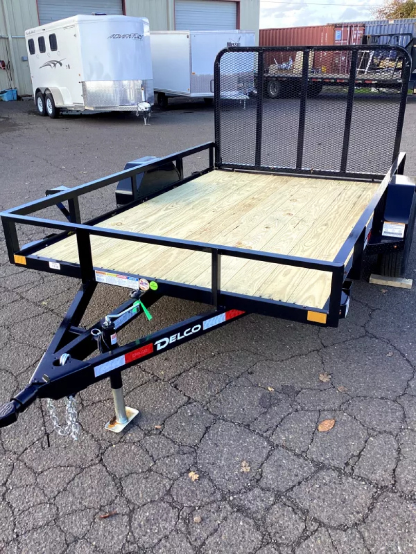 New 2026 Delco Trailer U210 Utility Trailer- Straight deck w/ 4' ramp gate- Idler axle