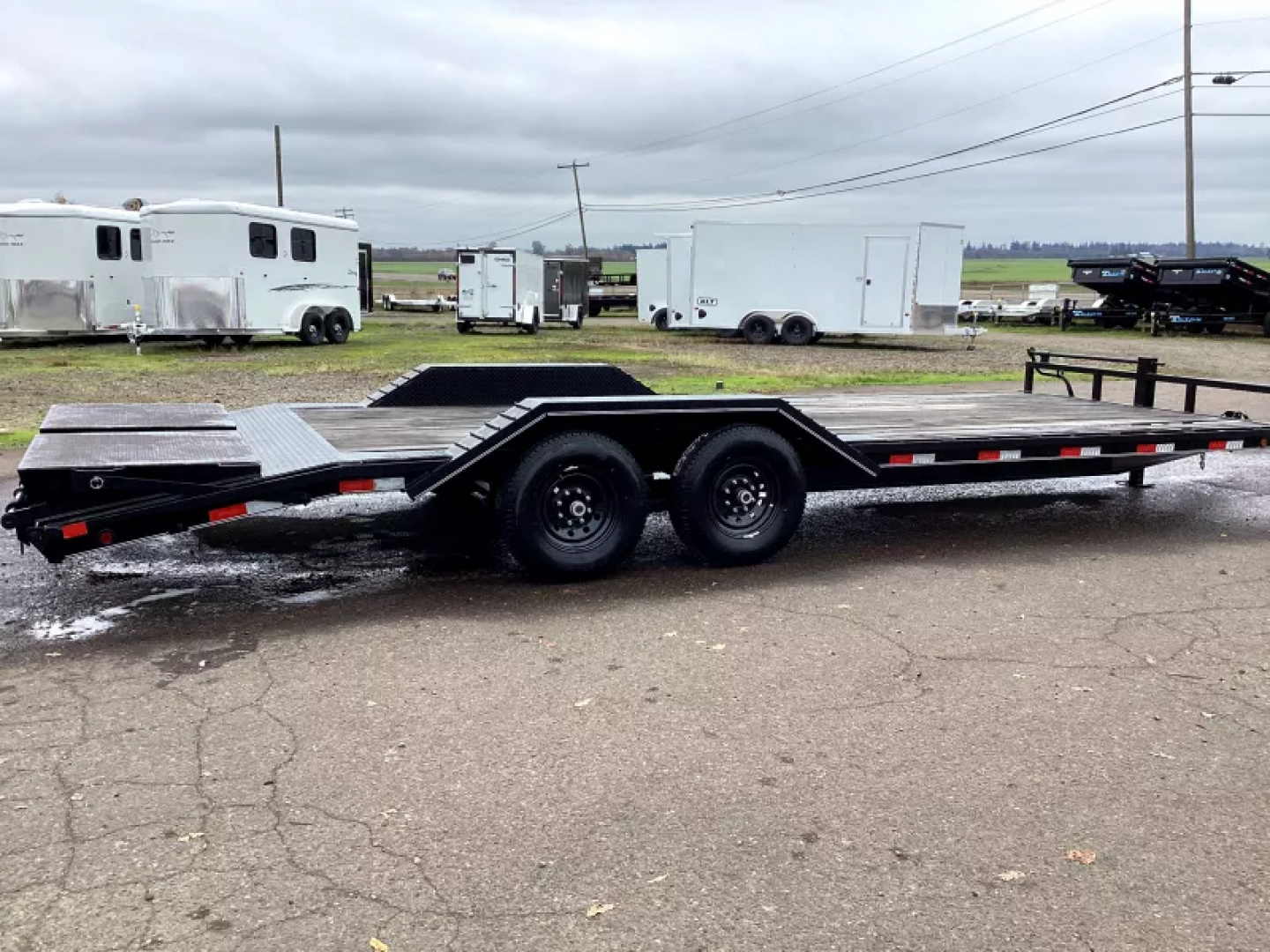 New NEW 2023 Delco 24'x102" Open Car Hauler - Drive over fenders - Monster Ramps