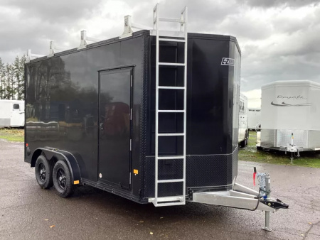 New 2025 ALCOM EZ HAULER Contractor-7.5x14-Ladder and Rack-Cabinets-110 power pkg!