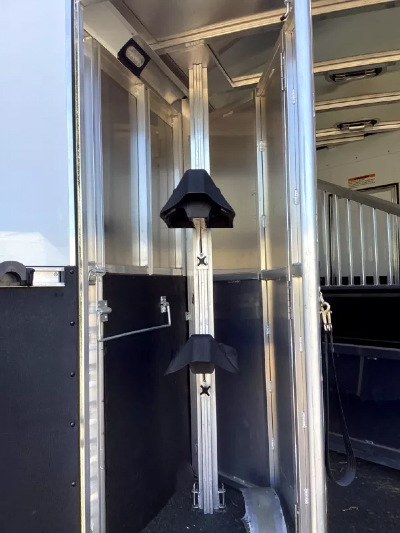 Used 2019 Exiss Escape 7204 - 4ft SW LQ Weekender 2 Horse Trailer - Ramp - Rear Tack-Elec Awning