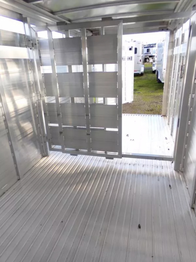 New 2026 Featherlite 8107 PERFECTFIT STOCK TRAILER- Center Gate w/ slider- Full swing rear gate-24'' gravel guard