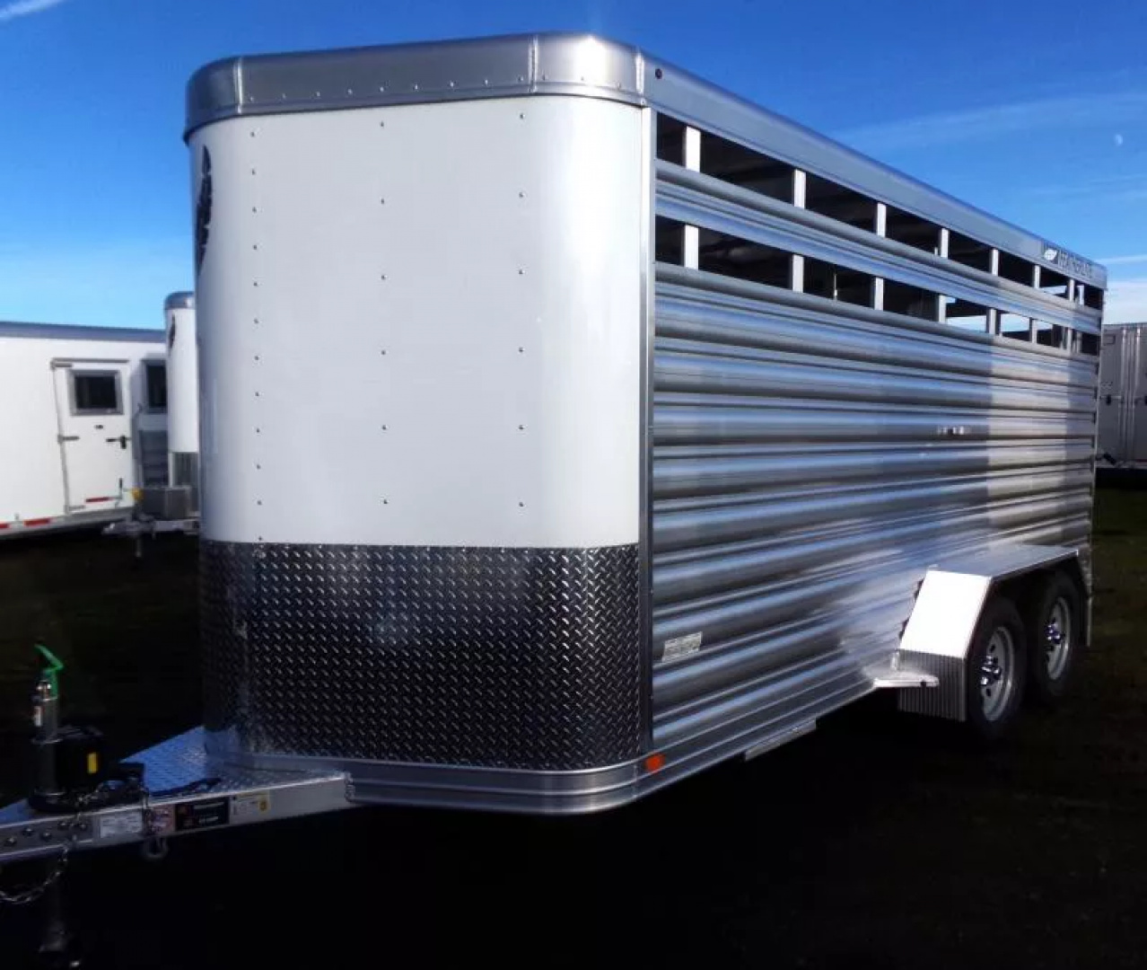 New 2026 Featherlite 8107 PERFECTFIT STOCK TRAILER- Center Gate w/ slider- Full swing rear gate-24'' gravel guard