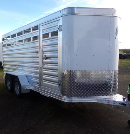 New 2026 Featherlite 8107 PERFECTFIT STOCK TRAILER- Center Gate w/ slider- Full swing rear gate-24'' gravel guard