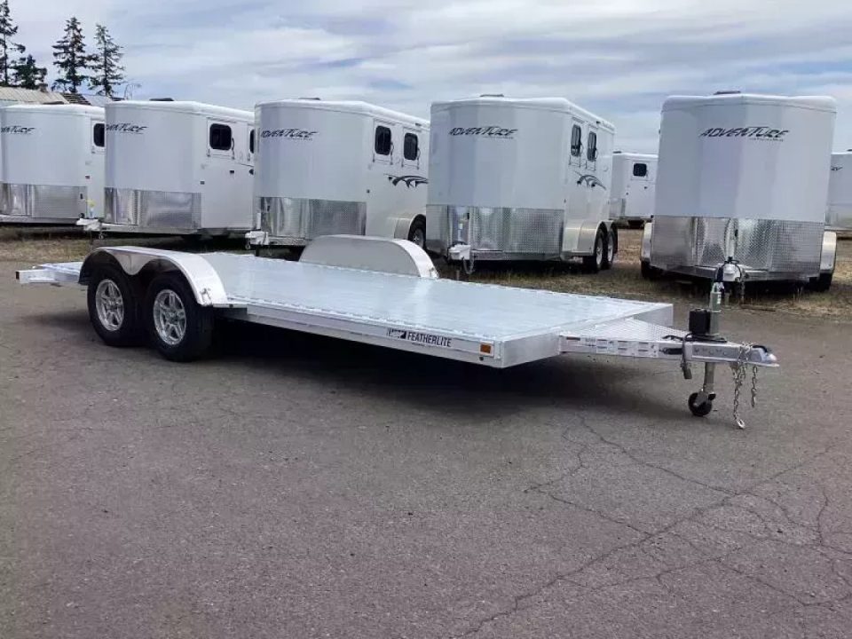 New 2026 Featherlite 3182-20' Aluminum Flatbed Car Trailer