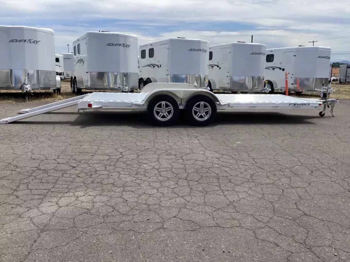New 2026 Featherlite 3182-22' Aluminum Flatbed Car Trailer