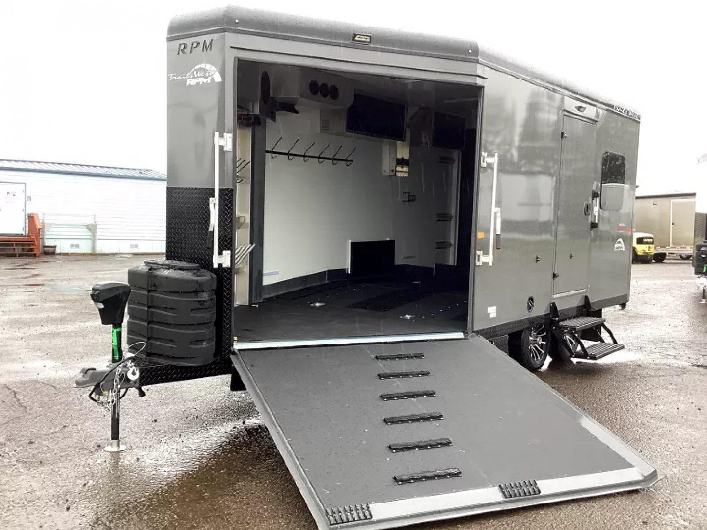 New 2026 Trails West RPM 20' Snowmobile Trailer - 30 gal. Fuel Cell - Altitude Pckg. - Electric Jack - Power Rear Ramp-7.5 gal. LP Tanks