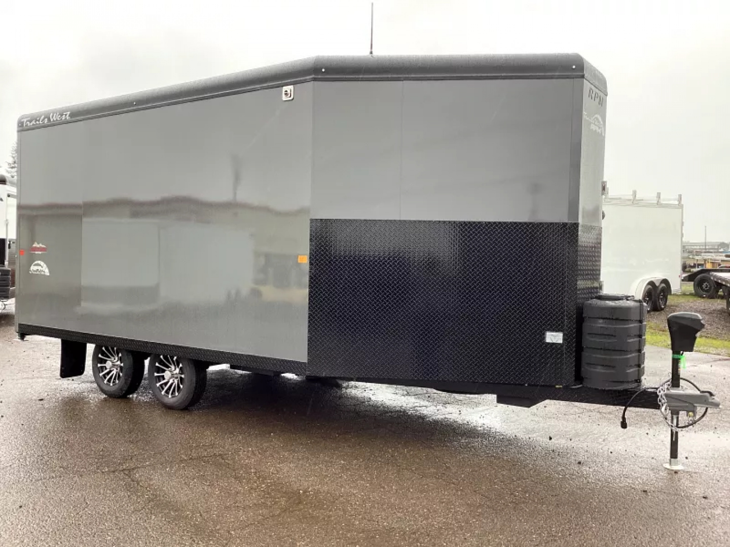 New 2026 Trails West RPM 20' Snowmobile Trailer - 30 gal. Fuel Cell - Altitude Pckg. - Electric Jack - Power Rear Ramp-7.5 gal. LP Tanks