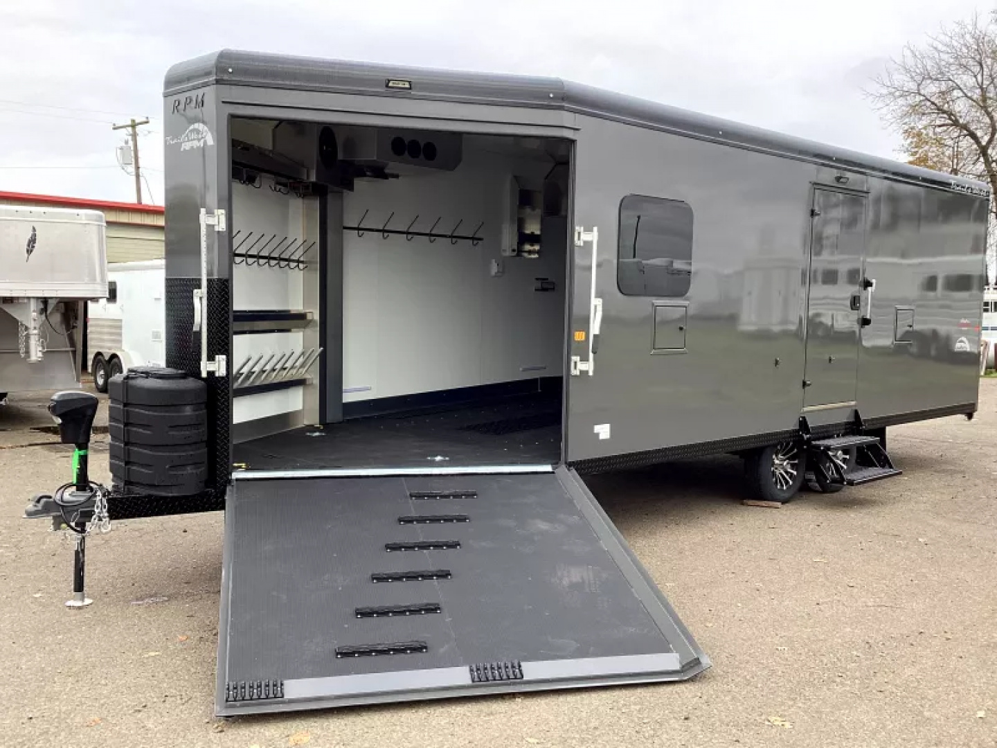 New 2026 Trails West 28ft. Snowmobile Trailer - Altitude package - Track melt Heater - Charcoal w/ black cove - Power rear ramp
