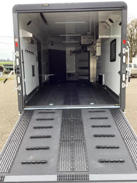 New 2026 Trails West 28ft. Snowmobile Trailer - Altitude package - Track melt Heater - Charcoal w/ black cove - Power rear ramp