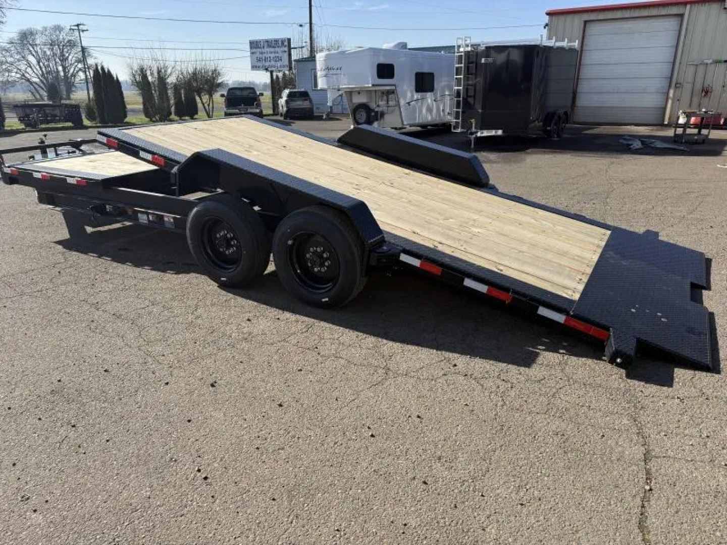 New 2026 Delco Trailers T322-16K Bumper Tilt Car/Equipment Trailer-6' Stationary Deck, Knife Edge, 17.5" tires
