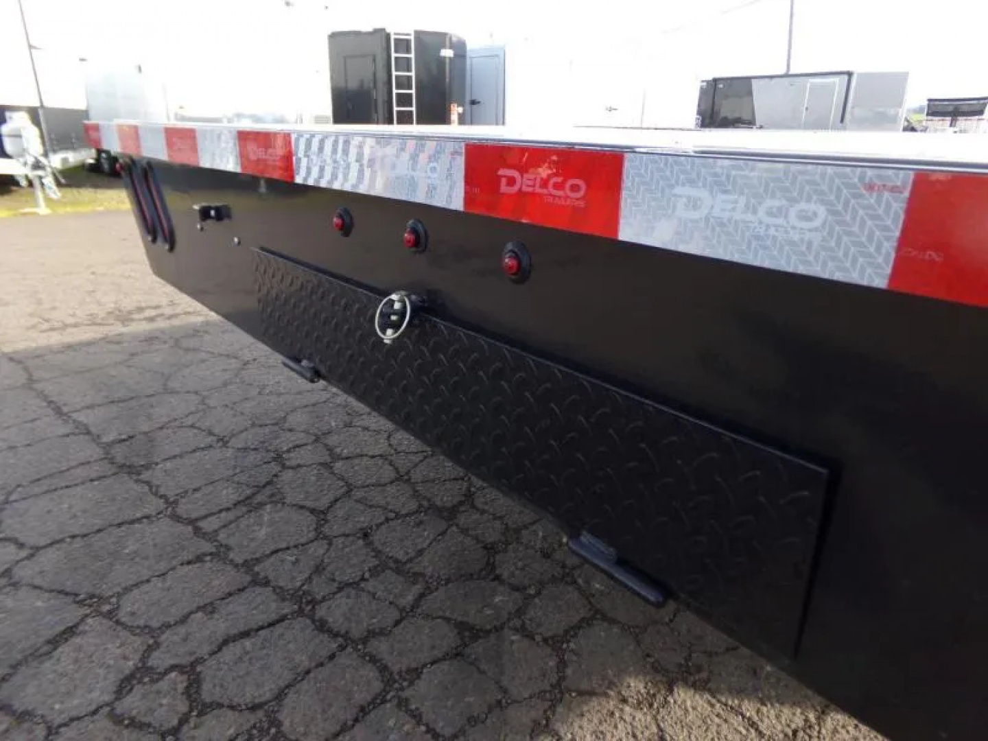 New 2026 Delco Trailers F820 14k Deckover Bumper Pull Trailer, 12k lb Spring Loaded Dual Jack, Black