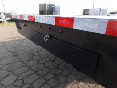 New 2026 Delco Trailers F820 14k Deckover Bumper Pull Trailer, 12k lb Spring Loaded Dual Jack, Black
