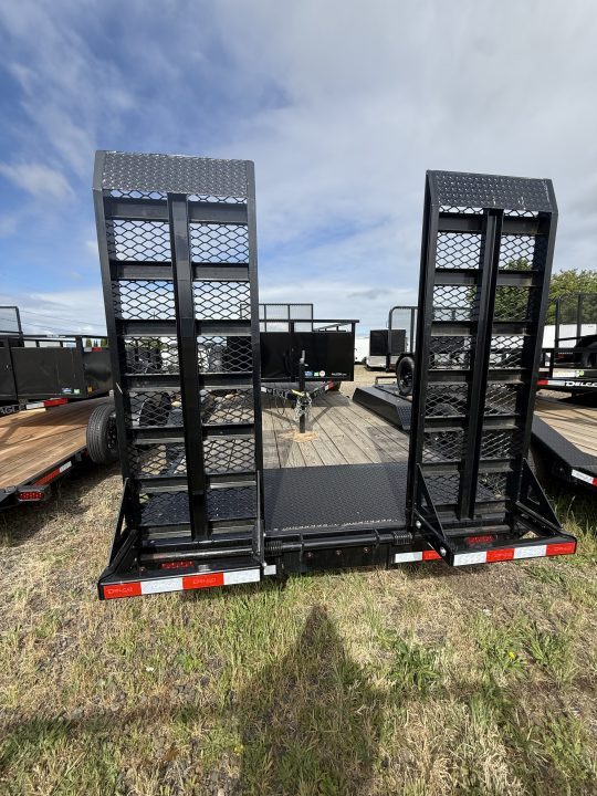 New 2026 Delco Trailers C520 Bumper Pull Open Car Hauler, 83"x 20' -14k, 2' Dove Diamond Plate Trail w/ HD Fold Up Ramps