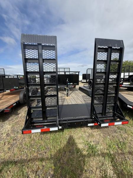 New 2026 Delco Trailers C520 Bumper Pull Open Car Hauler, 83"x 20' -14k, 2' Dove Diamond Plate Trail w/ HD Fold Up Ramps