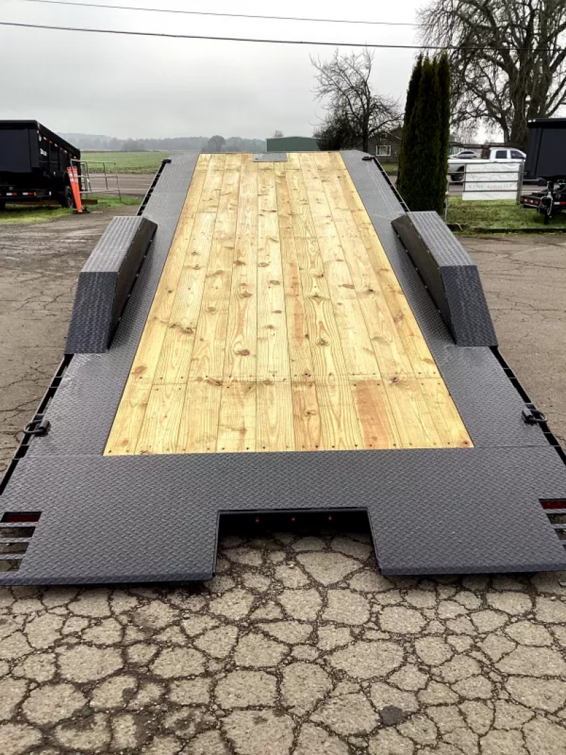 New 2026 Delco Trailers T724 102" x 24' Full Tilt Equipment-Black, Tilt Deck w/ Knife Edge, 17.5" 16ply Tires