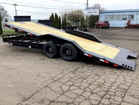 New 2026 Delco Trailers T724 102" x 24' Full Tilt Equipment-Black, Tilt Deck w/ Knife Edge, 17.5" 16ply Tires