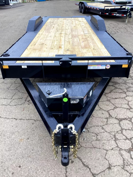 New 2026 Delco Trailers T724 102" x 24' Full Tilt Equipment-Black, Tilt Deck w/ Knife Edge, 17.5" 16ply Tires