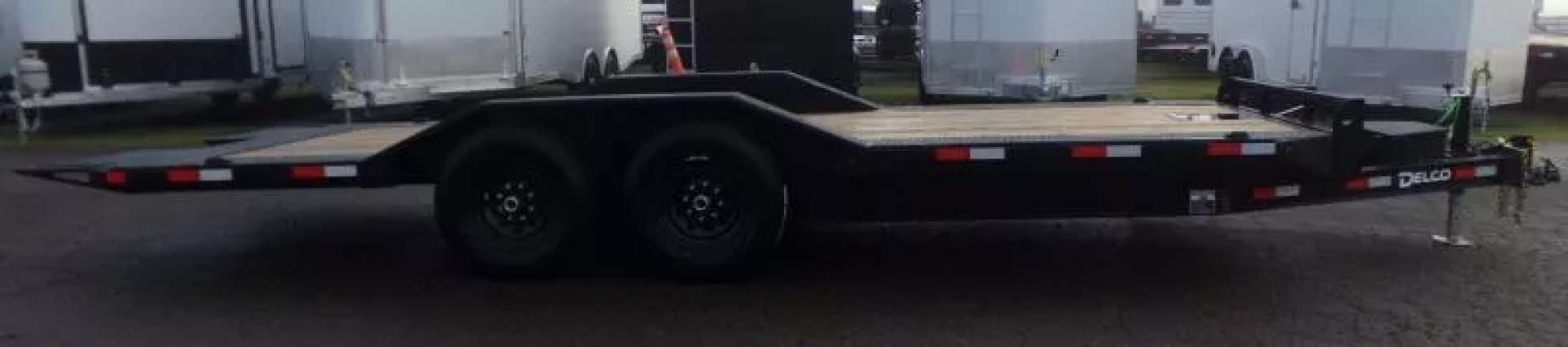 New 2026 Delco T720 14k Bumper Pull Full Tilt Equipment Trailer-Black, Tilt Deck w/ Knife Edge