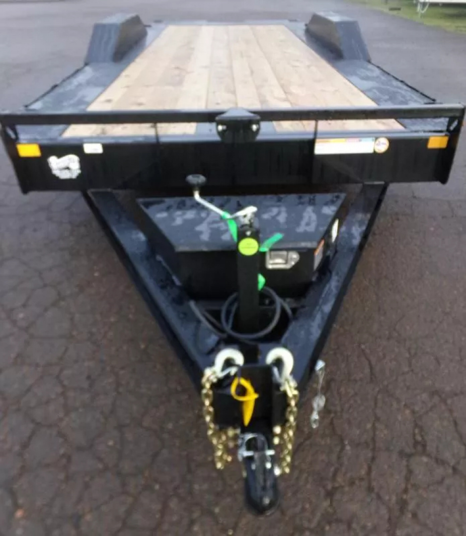 New 2026 Delco T720 14k Bumper Pull Full Tilt Equipment Trailer-Black, Tilt Deck w/ Knife Edge