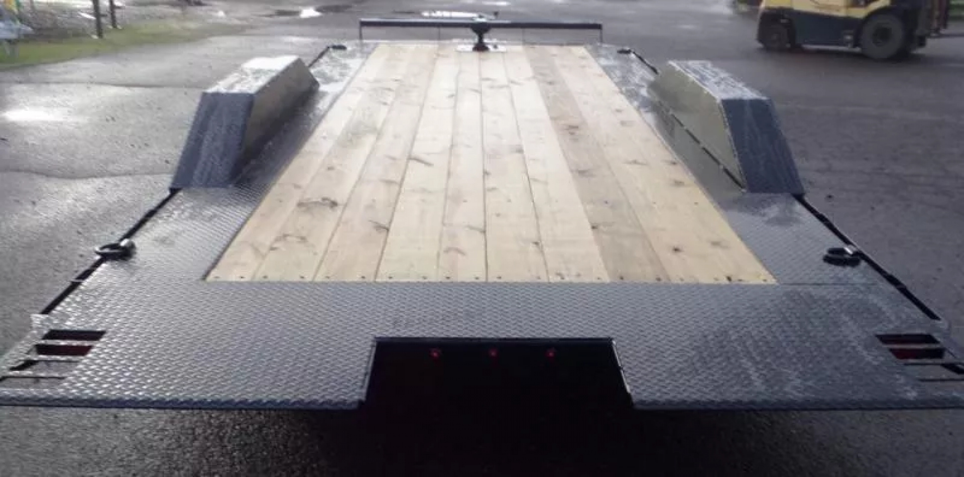 New 2026 Delco T720 14k Bumper Pull Full Tilt Equipment Trailer-Black, Tilt Deck w/ Knife Edge