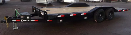 New 2026 Delco T720 14k Bumper Pull Full Tilt Equipment Trailer-Black, Tilt Deck w/ Knife Edge