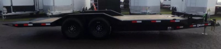 New 2026 Delco T720 14k Bumper Pull Full Tilt Equipment Trailer-Black, Tilt Deck w/ Knife Edge