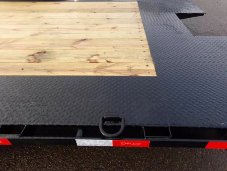 New 2026 Delco T720 14k Bumper Pull Full Tilt Equipment Trailer-Black, Tilt Deck w/ Knife Edge