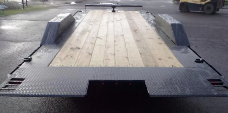 New 2026 Delco T720 14k Bumper Pull Full Tilt Equipment Trailer-Black, Tilt Deck w/ Knife Edge