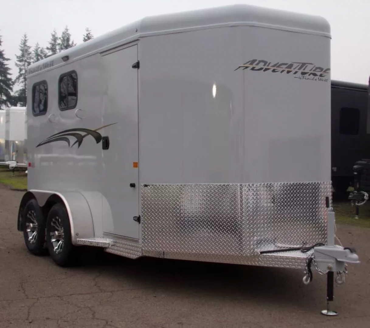 New 2026 Trails West Adventure MX II 2H-Grey-Swing out Saddle Rack-Water Tank-7' Tall 2 Horse Trailer
