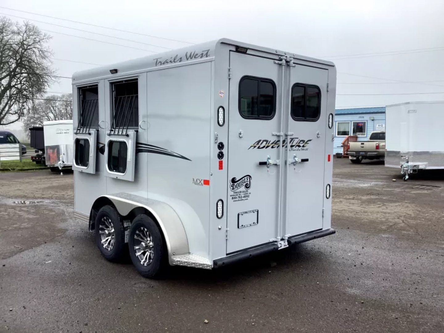 New 2026 Trails West Adventure MX II 2H-Grey-Swing out Saddle Rack-Water Tank-7' Tall 2 Horse Trailer