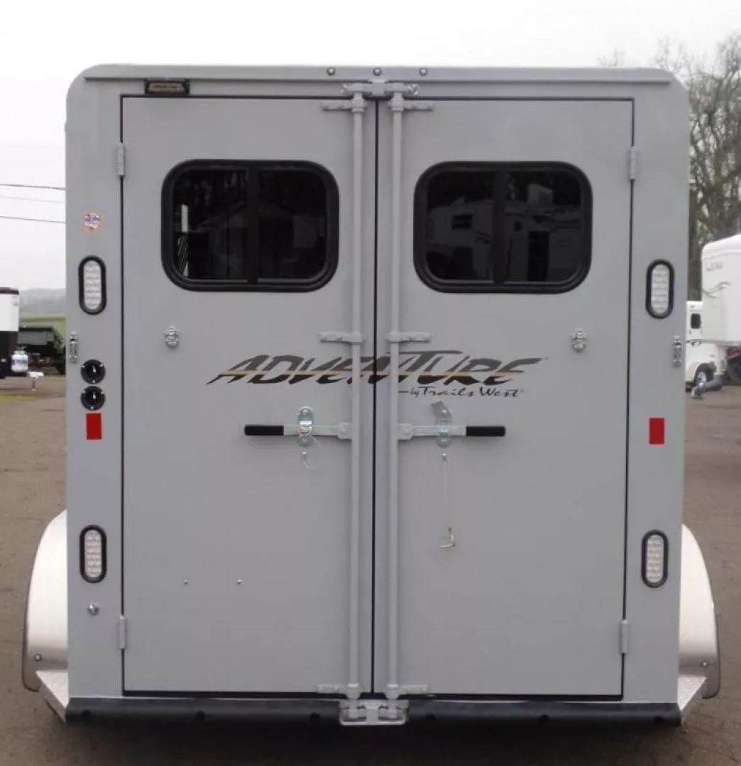 New 2026 Trails West Adventure MX II 2H-Grey-Swing out Saddle Rack-Water Tank-7' Tall 2 Horse Trailer