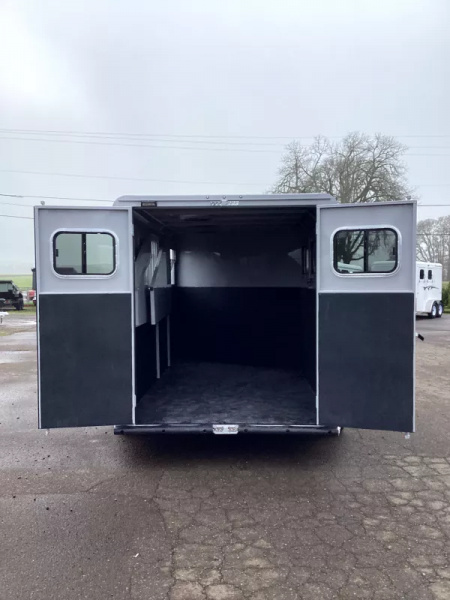 New 2026 Trails West Adventure MX II 2H-Grey-Swing out Saddle Rack-Water Tank-7' Tall 2 Horse Trailer