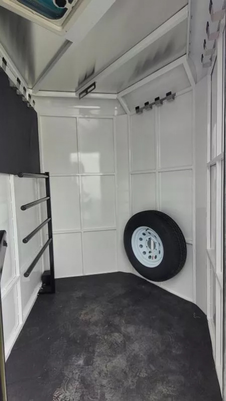 New 2026 Trails West Adventure MX II 2H-Grey-Swing out Saddle Rack-Water Tank-7' Tall 2 Horse Trailer