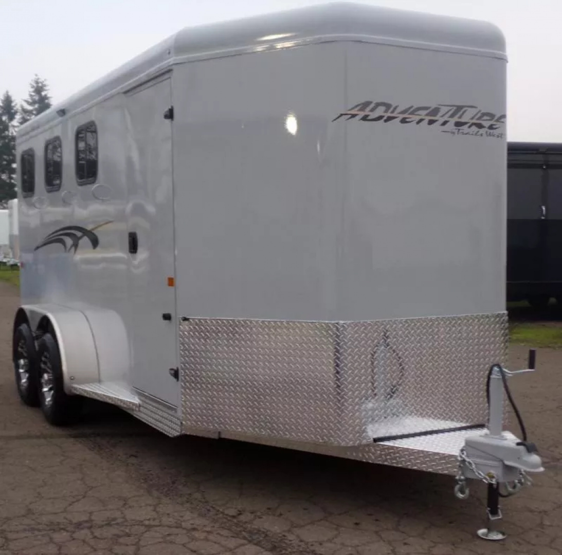New 2026 Trails West Adventure MX II 3H-GREY-7'T 6'9"W Horse Trailer- Swing out Saddle Rack, Water Tank