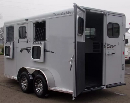 New 2026 Trails West Adventure MX II 3H-GREY-7'T 6'9"W Horse Trailer- Swing out Saddle Rack, Water Tank