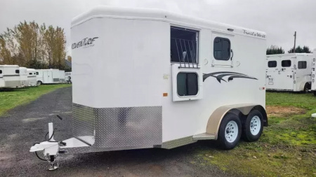New 2026 Trails West Adventure MX II 2 Horse Trailer - Swing Out Saddle Rack - Water Tank - 7' Tall - Rear Windows