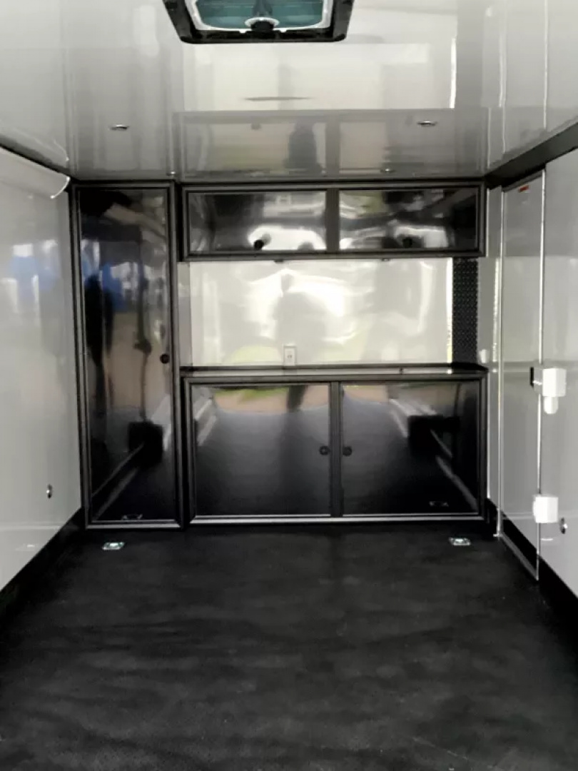 New 2026 ALCOM Mission Enclosed Car Hauler 8.5 x 24 - All Aluminum-Pinnacle Premium Series-110 V Power Package-36" x 78" Side Access Door