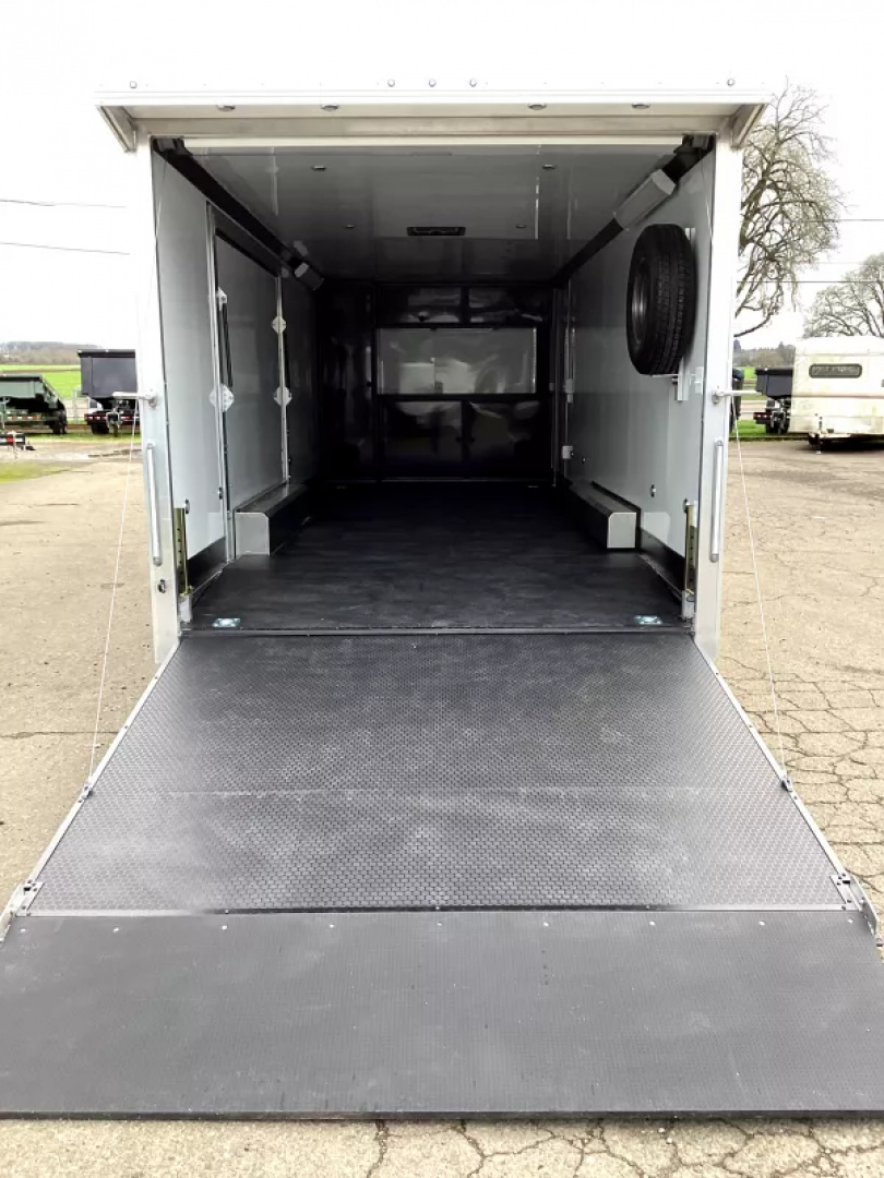 New 2026 ALCOM Mission Enclosed Car Hauler 8.5 x 24 - All Aluminum-Pinnacle Premium Series-110 V Power Package-36" x 78" Side Access Door