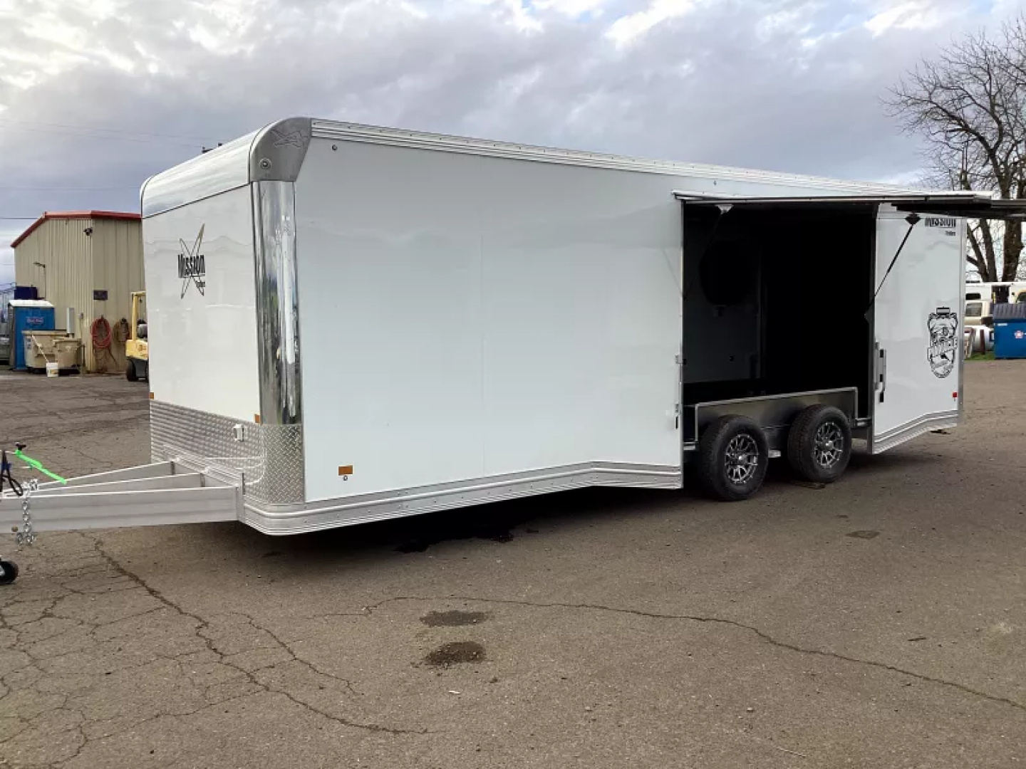 New 2026 ALCOM Mission Enclosed Car Hauler 8.5 x 24 - All Aluminum-Pinnacle Premium Series-110 V Power Package-36" x 78" Side Access Door