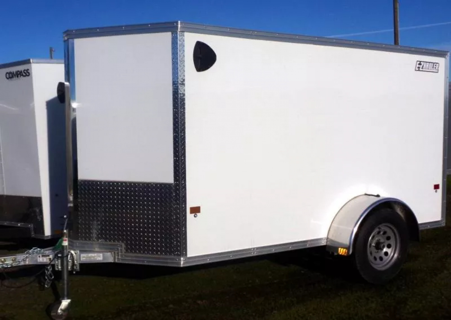 New 2025 ALCOM EZ Hauler 5x10-All Aluminum Enclosed Cargo Trailer-White, Single Barn Door for 5' Wides