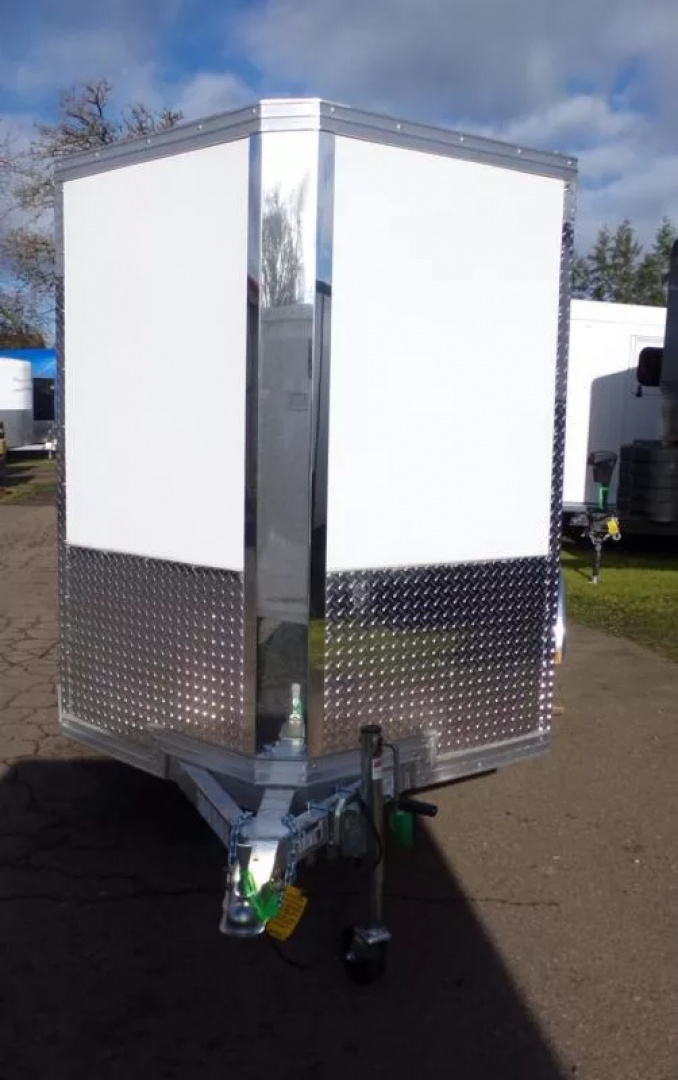 New 2025 ALCOM EZ Hauler 5x10-All Aluminum Enclosed Cargo Trailer-White, Single Barn Door for 5' Wides