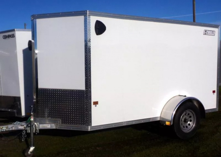 New 2025 ALCOM EZ Hauler 5x10-All Aluminum Enclosed Cargo Trailer-White, Single Barn Door for 5' Wides