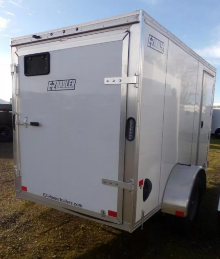 New 2025 ALCOM EZ Hauler 5x10-All Aluminum Enclosed Cargo Trailer-White, Single Barn Door for 5' Wides