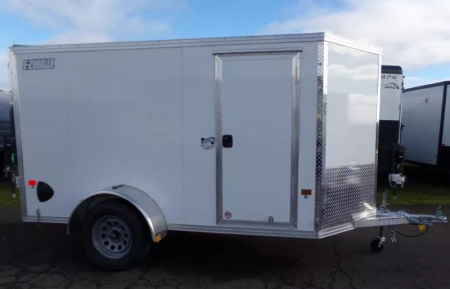 New 2025 ALCOM EZ Hauler 5x10-All Aluminum Enclosed Cargo Trailer-White, Single Barn Door for 5' Wides