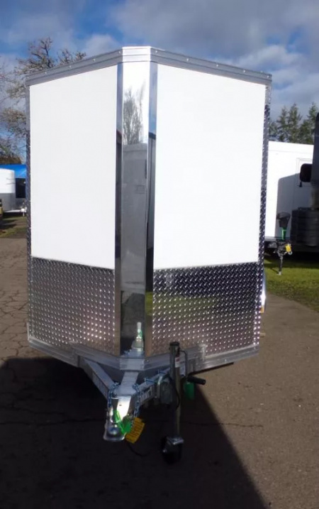 New 2025 ALCOM EZ Hauler 5x10-All Aluminum Enclosed Cargo Trailer-White, Single Barn Door for 5' Wides