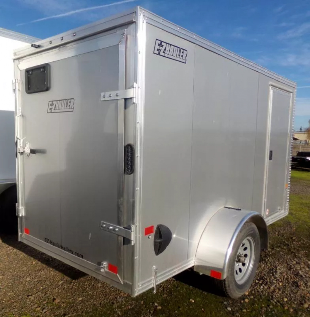 New 2025 ALCOM EZ Hauler 5x10-All Aluminum Enclosed Cargo Trailer-Silver, Single Barn Door for 5' Wides