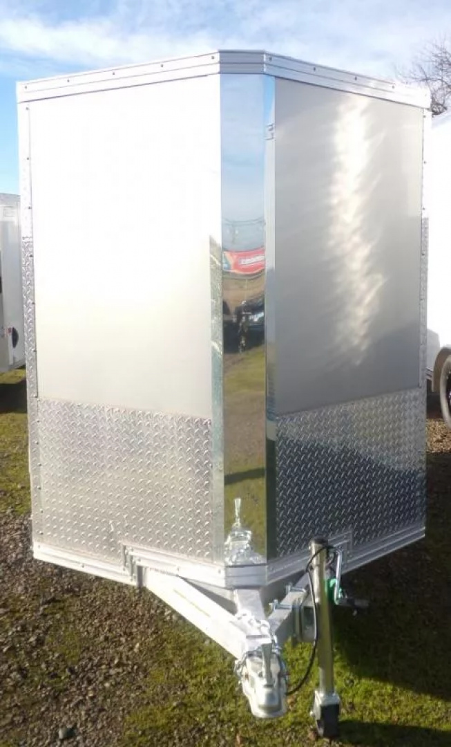 New 2025 ALCOM EZ Hauler 5x10-All Aluminum Enclosed Cargo Trailer-Silver, Single Barn Door for 5' Wides