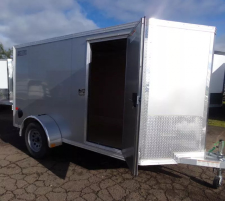 New 2025 ALCOM EZ Hauler 5x10-All Aluminum Enclosed Cargo Trailer-Silver, Single Barn Door for 5' Wides