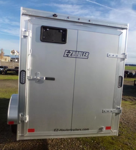 New 2025 ALCOM EZ Hauler 5x10-All Aluminum Enclosed Cargo Trailer-Silver, Single Barn Door for 5' Wides