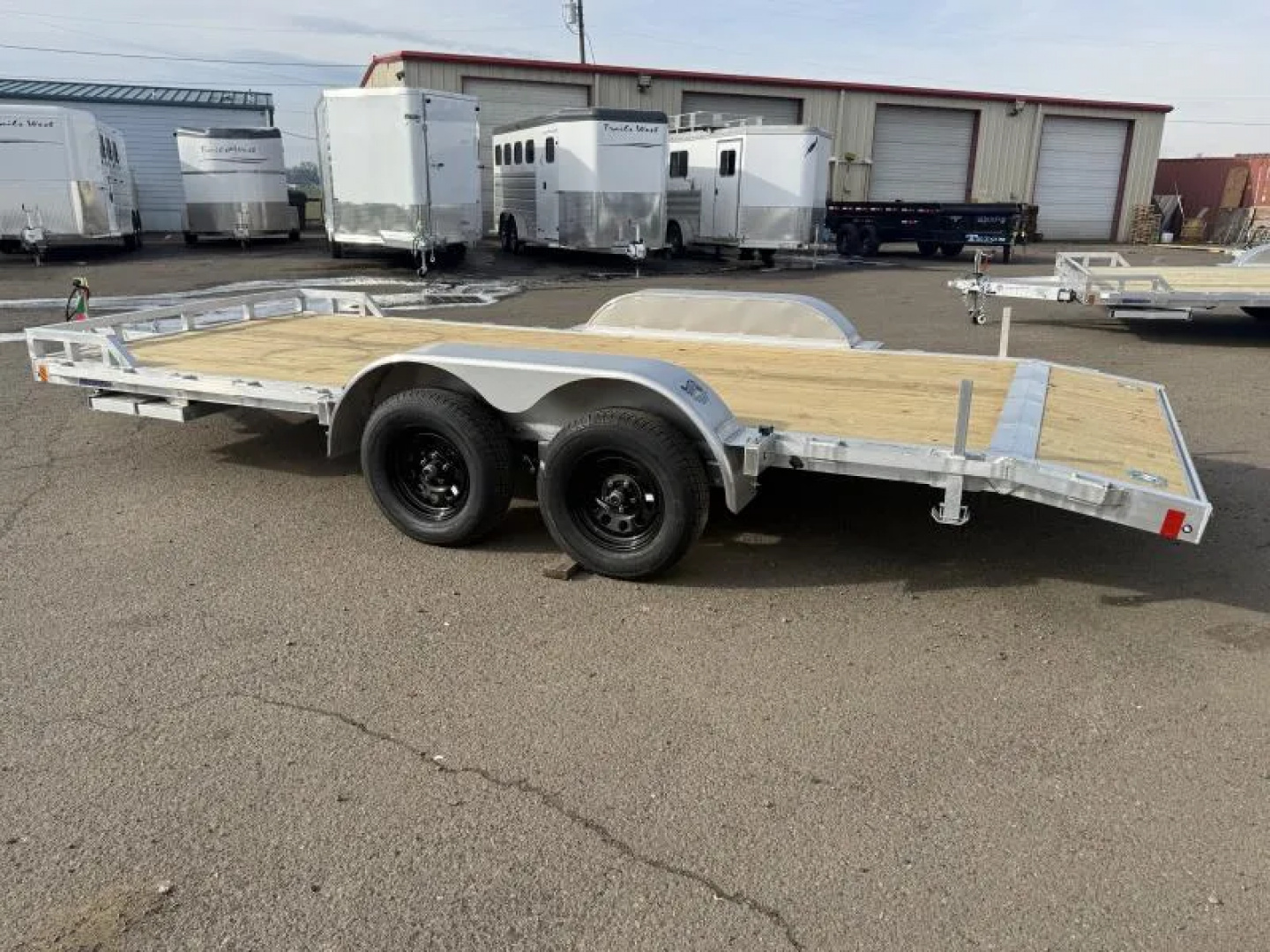 New 2026 Mission Eco 2.0 Open Car Hauler 8 x 18-Wood Deck, All Aluminum Construction, 2' Beaver Tail